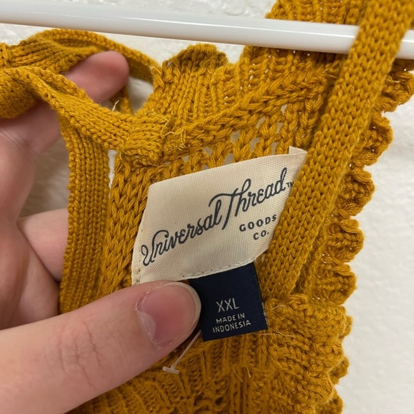 Universal Thread  crochet sleeveless halter romper marigold yellow size XXL - Picture 5 of 6